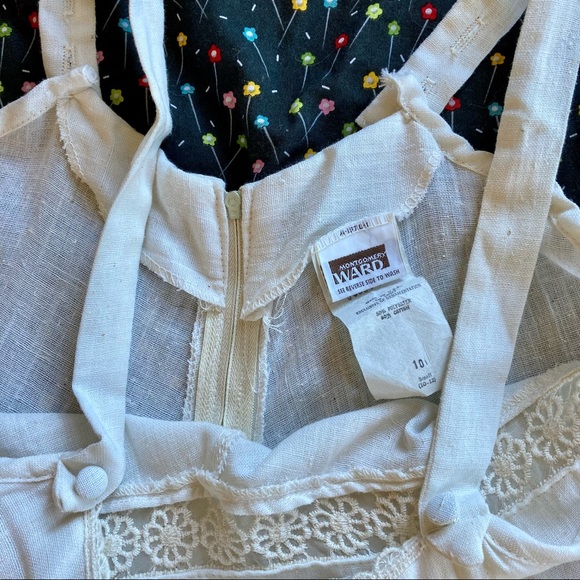 Cream linen vintage prairie sundress/nightgown - Picture 6 of 6